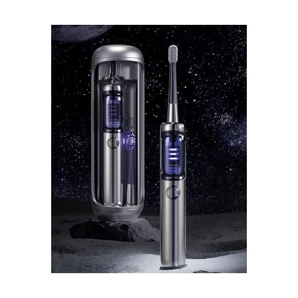 JIMOK Brosse à dents électrique, brosse à dents électrique sonique oscillante et vibratoire pour adultes avec 3 têtes de bros