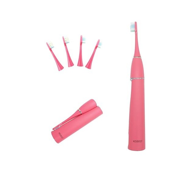 AIDBYIOT Brosse à Dents Electrique Sonique Pliable Voyage Rechargeable Portable Manche Equipé dune Chambre de Stérilisation 