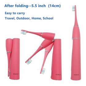 AIDBYIOT Brosse à Dents Electrique Sonique Pliable Voyage Rechargeable Portable Manche Equipé dune Chambre de Stérilisation 
