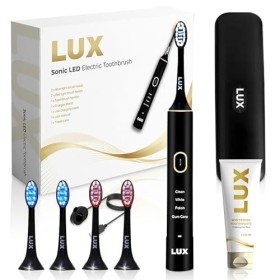 LUX Brosse à dents électrique LED – Brosse électronique rechargeable pour adultes – Technologie sonique avec lumière LED blan