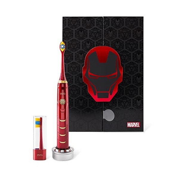 EVO IRM-1 Brosse à dents électrique rechargeable Sonic Marvel Iron Man pour adultes, cadeaux Marvel pour homme, brosse à dent