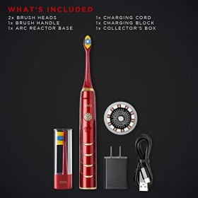 EVO IRM-1 Brosse à dents électrique rechargeable Sonic Marvel Iron Man pour adultes, cadeaux Marvel pour homme, brosse à dent