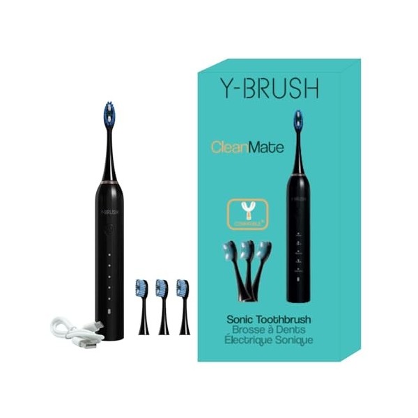 Y-Brush CleanMate - Brosse à Dents Électrique Sonique - 2 Mois dAutonomie - Compatible Têtes de Brosse en Y