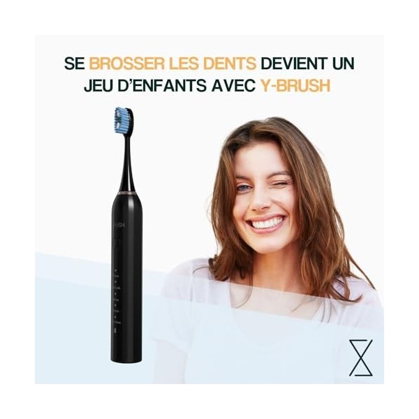 Y-Brush CleanMate - Brosse à Dents Électrique Sonique - 2 Mois dAutonomie - Compatible Têtes de Brosse en Y