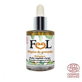 Huile de pépins de Grenade BIO 30ml - Feel Oil - Certifiée Ecocert 100% vierge, pure et naturelle - Cosmétiques made in Franc