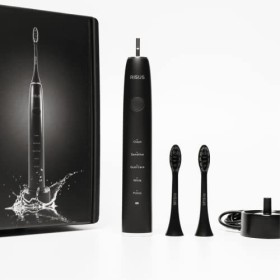 Risus Brosse à dents électrique Smile Sonic, autonomie de la batterie de 90 jours, charbon de bois, 5 modes de nettoyage et t