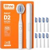 Bitvae D2 Brosse à Dents Électrique Ultrasonique pour Adultes et Enfants, Brosse à Dents de Voyage Rechargeable avec 8 Têtes 