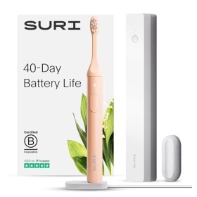 SURI Brosse à dents électrique – Brosses à dents électriques durables pour adultes. Brosse à dents sonique fine et accessoire