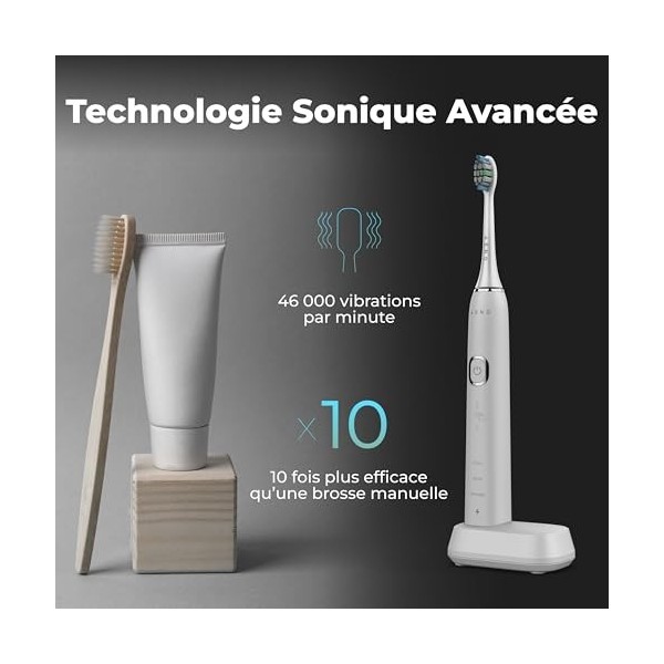 AENO Brosse à dents électrique sonic Blanc Mat, DB3 