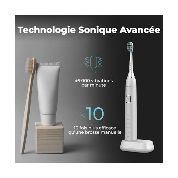 AENO Brosse à dents électrique sonic Blanc Brillant, DB5 