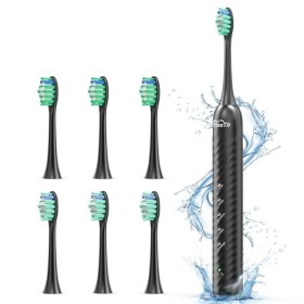 Brosse à dents électrique pour adultes, brosse à dents rechargeable sans fil avec étui de voyage portable, 5 modes de brosses