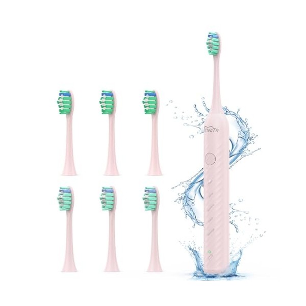 Brosse à dents électrique pour adultes, brosse à dents rechargeable sans fil avec étui de voyage portable, 5 modes de brosses