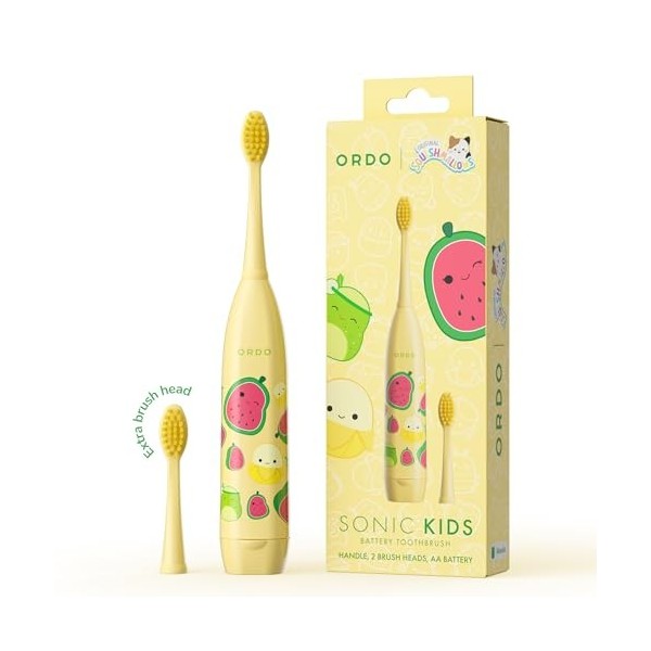 Ordo Squishmallows Brosse à dents sonique pour enfants, poils souples, tête de brosse supplémentaire, cadeau pour enfants à p