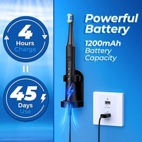 TEETHEORY Version améliorée - Brosse à dents électrique sonique pour adultes avec 10 têtes de brosse, brosse à dents électriq