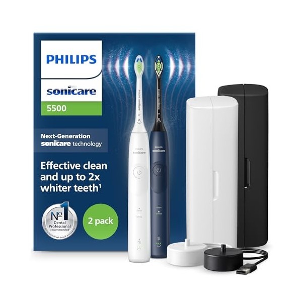 Philips Sonicare 5500 - Brosse à dents électrique sonique avec 2 modes, Alerte de pression, EasyStart, SmarTimer et BrushPace