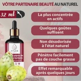 32ml | Anti Rides, Vergetures, Cernes, Poches Yeux | Huile de Pépins de Figue de Barbarie | Le Soin Visage, Corps, Cheveux et
