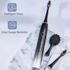 Zjyufy Brosse à dents électrique rechargeable avec 5 têtes de rechange et 5 modes de nettoyage, 42000 VPM Ultrasons pour adul