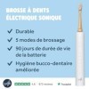Smyle Brosse à dents sonique avec capteur, autonomie de 3 mois, minuterie intelligente et 5 modes de brossage et étanche bla
