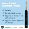 Smyle Brosse à dents sonique avec capteur, autonomie de 3 mois, minuterie intelligente et 5 modes de brossage et étanche noi