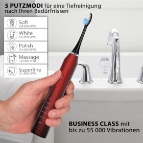 Tristan Auron Lot de 2 brosses à dents soniques 55000 VPM + étui UV, batterie de 60 jours, 5 modes de brossage, étanche IPX7,