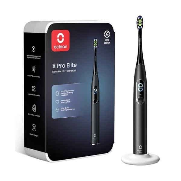 Oclean X Pro Elite Set, Brosse à dents électrique, 7 Brossettes&Étui de voyage, Ultra-sileusieux 45db, Suivi en temps réel et