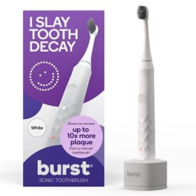 BURST Oral Care Brosse à dents électrique avec tête de brosse à dents au charbon blanc