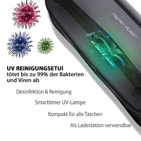 Tristan Auron Brosse à dents sonique - 55 000 oscillations - 5 modes - Batterie de 60 jours - Avec boîte de désinfection UV 