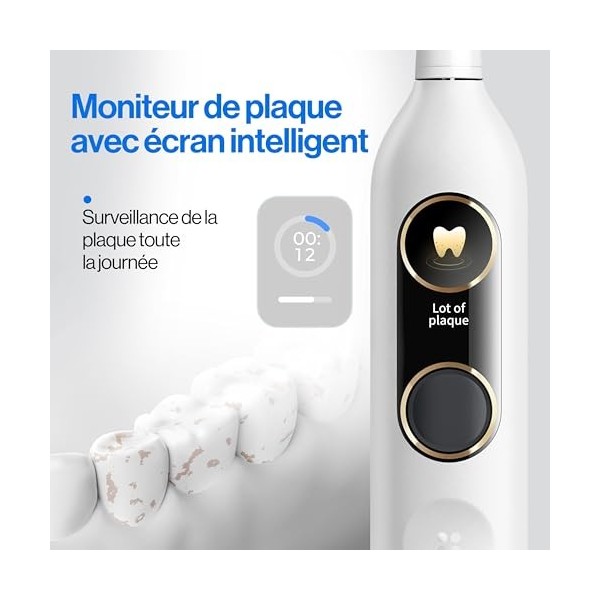 usmile Y10 PRO Brosse à Dents Électrique Intelligente, Brosse à Dents Électrique Sonique pour Adultes, Brosse à Dents Recharg