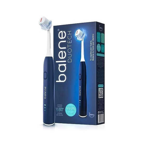 BALENE - Brosse à dents électrique Duotech double face, technologie sonique, filaments antibactériens de nouvelle génération,