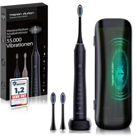 Tristan Auron Brosse à dents sonique,55 000 vibrations,5 modes,Batterie 60 jours + étui avec désinfection UV + 2 brosses de r