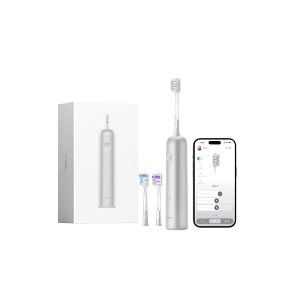 Laifen Wave Brosse à dents électrique, oscillation et vibration, pour adulte, avec 3 têtes de brosse, IPX7, étanche, magnétiq
