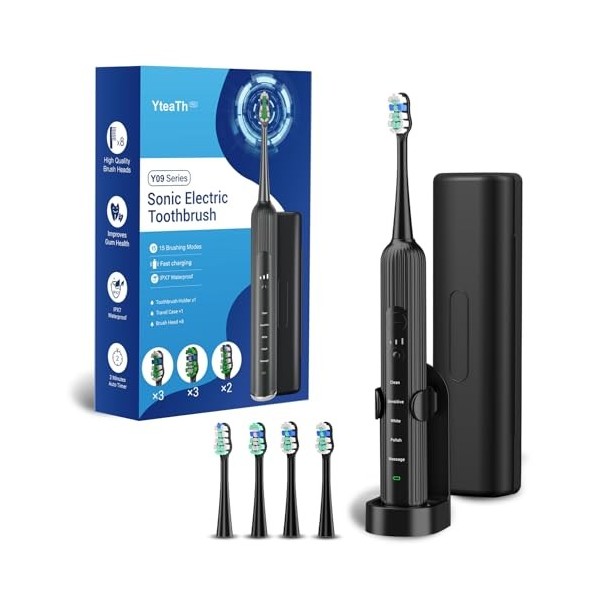 Brosse À Dent Électrique Sonique Pour Adultes Et Enfants - Brosse À Dents Sonique Avec 4 TêTes De Brosse À Dents De Remplacem