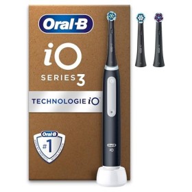 Oral-B iO3 Brosse À Dents Électrique Noire, Un Capteur De Pression Pour Protéger Les Gencives Et Les Dents Sensibles, Des Acc
