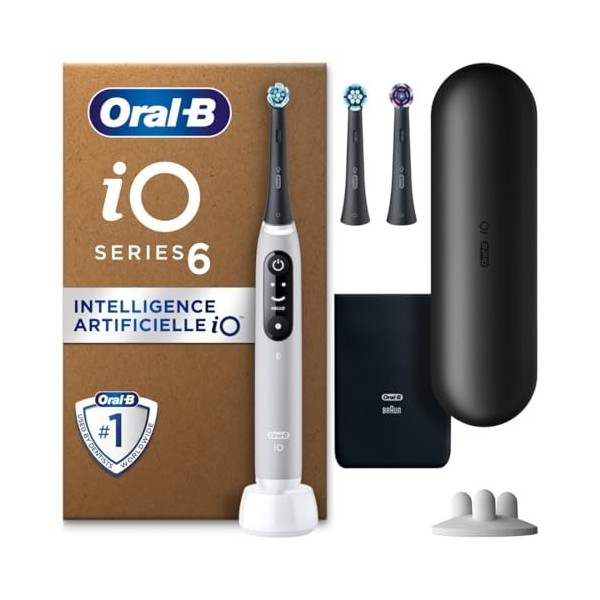Oral-B iO 6N Brosse À Dents Électrique Grise Pour Adultes, 5 Modes Avec Blancheur Et Soin Des Gencives, Brossette Douce Et Ro