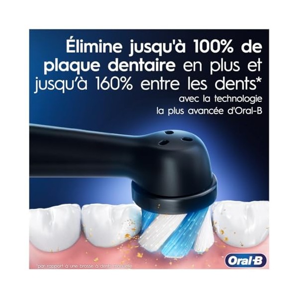Oral-B iO 5 Brosse À Dents Électrique Noire, Un Capteur De Pression Pour Protéger Les Gencives, Les Dents Sensibles, Des Acce
