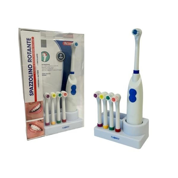 Brosse à dents électrique avec 5 têtes Brosse à dents rotative avec 5 têtes Brosse à dents électrique rotative avec base bros