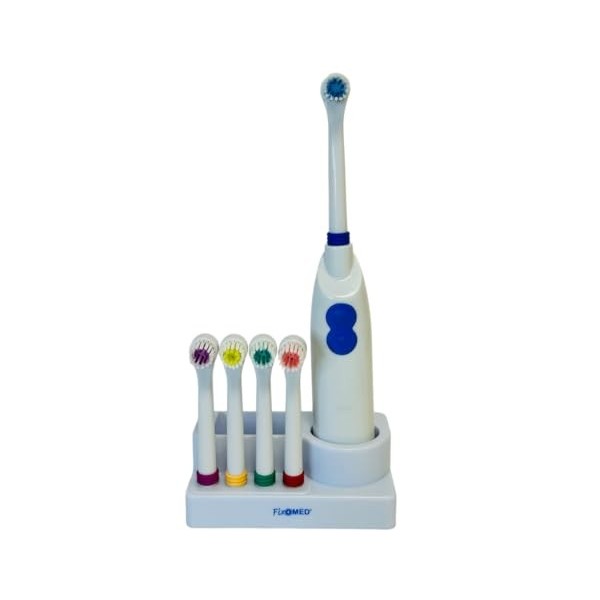 Brosse à dents électrique avec 5 têtes Brosse à dents rotative avec 5 têtes Brosse à dents électrique rotative avec base bros