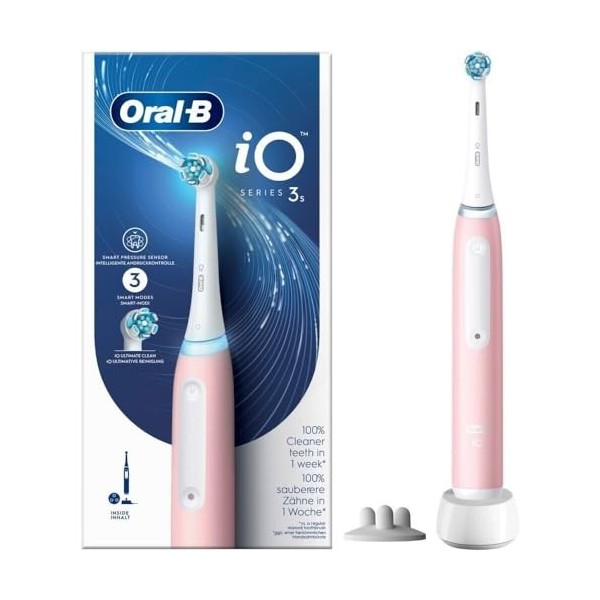 Oral-B iO - Brosse à dents électrique rechargeable rose + 1 tête de rechange