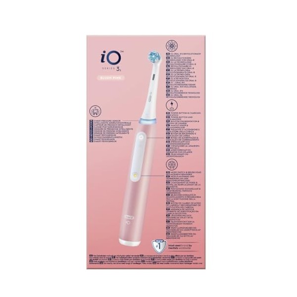 Oral-B iO - Brosse à dents électrique rechargeable rose + 1 tête de rechange