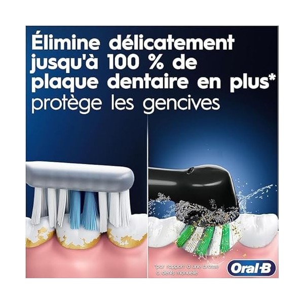 Oral-B Pro Series 1 Brosse À Dents Électrique Noire + Pack De 4 Brossettes Pro Cross Action Noire pour Brosse à dents électri