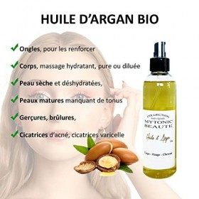 Huile dArgan Bio | Corps Cheveux Visage - Anti-age - Anti-ride | 100% végétale et naturelle | Désaromatisée 100ml 