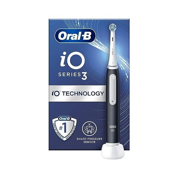 Oral-B iO3 Brosses à dents électriques pour adultes, cadeaux de fête des mères pour elle/lui, 1 tête de brosse à dents, 3 mod