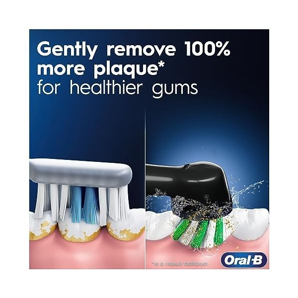 Oral-B Pro 3 Brosses à dents électriques pour adultes avec nettoyage 3D, cadeaux pour femme, lui, 1 tête de brosse à dents et