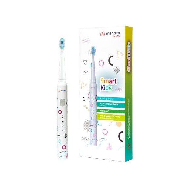 MERIDEN Smart Kids MK200G Brosse à dents sonique pour enfants à partir de 5 ans Brosse à dents électrique Smart Timer étanche