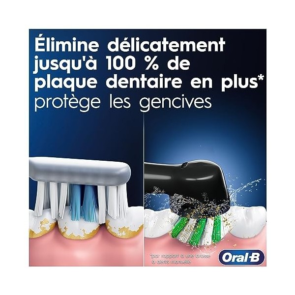 Oral-B Pro 1 Brosse À Dents Électriques Pour Adulte, Contrôle De Pression, Tête Ronde Pour Protéger Et Nettoyer Des Gencives