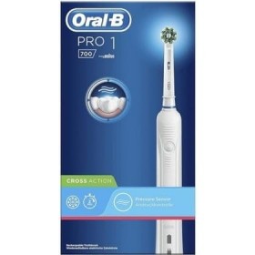 Oral-B Pro 1 700 Brosse à Dents Électrique avec Poignée Rechargeable, Technologie Braun, 1 Tête De Rechange et Chargeur - Bla