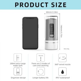 Hydropulseur dentaire haute pression avec 4 embouts de jet, hydropulseur à jet deau rechargeable avec réservoir de 230 ml, 3