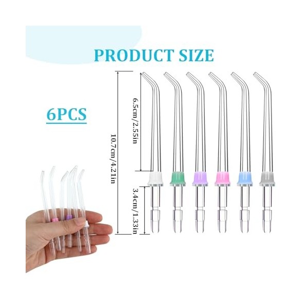 Lot de 6 embouts de rechange pour hydropulseur Waterpik, pointe de jet classique haute pression de rechange pour hydropulseur