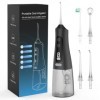 Hydropulseur pour le nettoyage des dents - 9 modes - Irrigateur buccal rechargeable - 4 embouts - Batterie puissante - Pics d