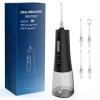 Hydropulseur pour le nettoyage des dents sans fil, portable, rechargeable, lrrigator buccal 4 modes, 4 embouts puissante auto